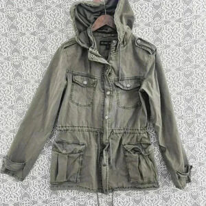 blanc noir Cotton Army Green Utility‎ Jacket Hooded Women's M